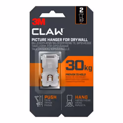 3M Claw Plasterboard, 3PH30-2UKN Picture Hanger 30 kg - 2 Hangers