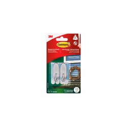 Clear Medium Hooks, 2 Hooks + 4 Adhesive Strips - Outdoor Use - Suitable for hanging items up to 900 g - Damage Free Hanging