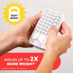 Utility Hook, X-Large for Heavyweight - 1 Hook in White and 2 Adhesive Strips for Indoor and Other Items up to 4.5 kg - No Nails, No Holes, No