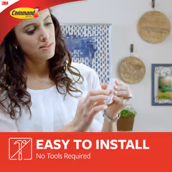 Large Utility Hook, Pack of 7 Hooks and 12 Adhesive Strips, White - Damage Free Hanging - Holds up to 2.2kg