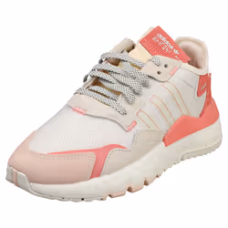 adidas Nite Jogger Womens Fashion Trainers in White Pink - 4