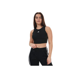 Women's adidas Essentials 3-Stripes Cropped Tank in Black - 16-18