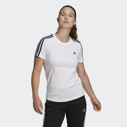 Adidas Loungewear Essentials Slim 3-stripes Tee T-shirt Crew neck Short sleeve Cotton