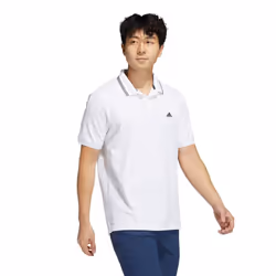 ADIDAS Golf Mens GO-TO Primegreen Pique 4-Way Stretch Durable Golf Polo Shirt - Crew Navy/White