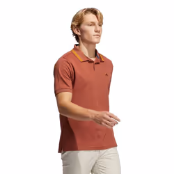 ADIDAS Golf Mens GO-TO Primegreen Pique 4-Way Stretch Durable Golf Polo Shirt - Crew Navy/White