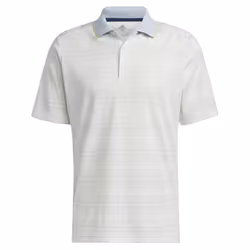 adidas Golf Mens Statement No Show Raglan Sleeve Primegreen Polo Shirt - L, White/Pantone/Grey
