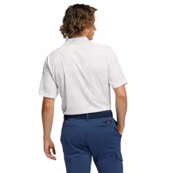 adidas Golf Mens Statement No Show Raglan Sleeve Primegreen Polo Shirt - L, White/Pantone/Grey