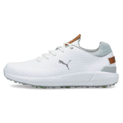 Puma Golf 2024 Mens IGNITE ARTICULATE Leather Soft Spiked Waterproof Golf Shoes - UK 7, White/Silver