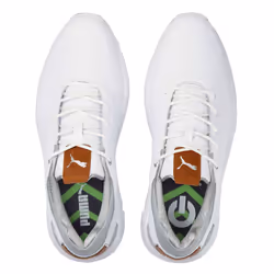 Puma Golf 2024 Mens IGNITE ARTICULATE Leather Soft Spiked Waterproof Golf Shoes - UK 7, White/Silver