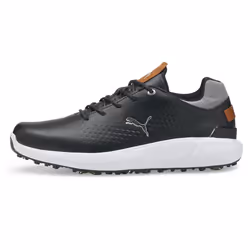 Puma Golf 2024 Mens IGNITE ARTICULATE Leather Soft Spiked Waterproof Golf Shoes - UK 8, Black/Silver
