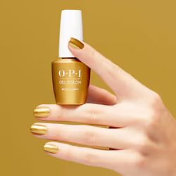 OPI GelColor Metallic Rewind | Opaque Bright Gold Metallic UV Cure Gel Nail Polish | Metallic Mega Mix Collection