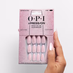 OPI xPRESS/ON Editor in Chic | Velvet Pink Long Almond Press On Nails | With Nail Glue | Long Lasting  Reusable  Non-damaging - Additional view 4
