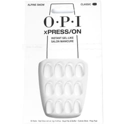 OPI xPRESS/ON Press On Nails  Up to 14 Days of Wear  Gel-Like Salon Manicure  Vegan  Sustainable Packaging  With Nail Glue  Short White Nails  Alpine