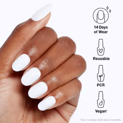 OPI xPRESS/ON Press On Nails  Up to 14 Days of Wear  Gel-Like Salon Manicure  Vegan  Sustainable Packaging  With Nail Glue  Short White Nails  Alpine