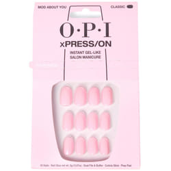 OPI xPRESS/ON Press On Nails  Up to 14 Days of Wear  Gel-Like Salon Manicure  Vegan  Sustainable Packaging  With Nail Glue  Short Pink Nails  Mod Abou