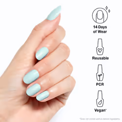 OPI xPRESS/ON Press On Nails  Up to 14 Days of Wear  Gel-Like Salon Manicure  Vegan  Sustainable Packaging  With Nail Glue  Short Blue Nails  Gelato o