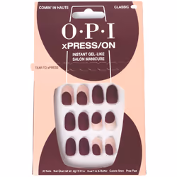 OPI xPress/ON Press On Nails  Up to 14 Days of Gel-Like Salon Manicure  Vegan  Sustainable Packaging  With Nail Glue  Burgund ...