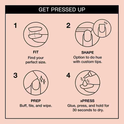 OPI xPress/ON Press On Nails  Up to 14 Days of Gel-Like Salon Manicure  Vegan  Sustainable Packaging  With Nail Glue  Burgundy Color Block Nail Art  S