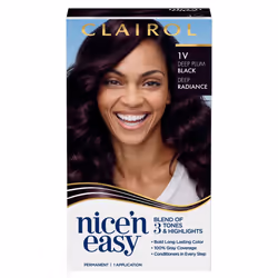 Clairol Nice'n Easy Permanent Hair Dye 1V Deepest Plum Black Hair Color Pack of 1