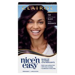 Clairol Nice'n Easy Permanent Hair Dye  1V Deepest Plum Black Hair Color  Pack of 1