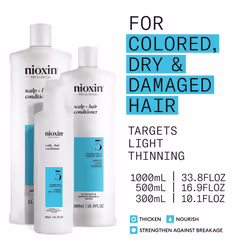 Nioxin System 3 Scalp + Hair Thickening Conditioner | For Colored  Dry  & Damaged Hair with Light Thinning | Maintain Vibrant Color | Strengthen & Nou