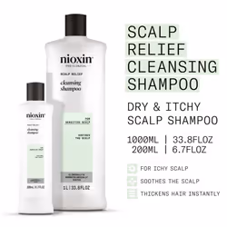 Nioxin Scalp Relief Cleansing Shampoo | For Sensitive Scalp | Made with Aloe Vera and Vitamin E | 33.8 Fl oz.