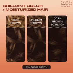 Clairol Textures & Tones Permanent Hair Dye  3N Cocoa Brown Hair Color  Pack of 1