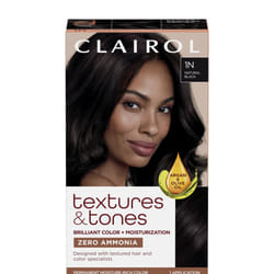 Clairol Textures & Tones Permanent Hair Dye  1N Natural Black Hair Color  Pack of 1