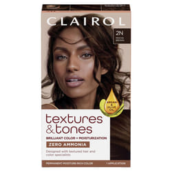 Clairol Textures & Tones Permanent Hair Dye  2N Mocha Brown Hair Color  Pack of 1