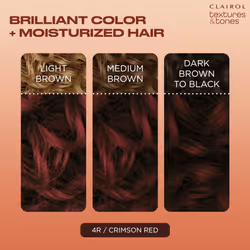 Clairol Textures & Tones Permanent Hair Dye  4R Crimson Red Hair Color  Pack of 1