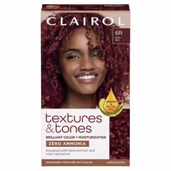 Clairol Textures & Tones Permanent Hair Dye  6R Ruby Red Hair Color  Pack of 1