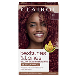 Clairol Textures & Tones Permanent Hair Dye  6R Ruby Red Hair Color  Pack of 1