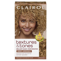 Clairol Textures & Tones Permanent Hair Dye  6G Honey Blonde Hair Color  Pack of 1
