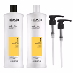 Nioxin System 1 Shampoo & Conditioner Prepack Natural Hair with Light Thinning Pumps Included 33.8 fl oz (Packaging May Va ...