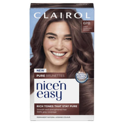 Nice n' Easy Pure Brunettes Hair Colour | Pure and Rich Brown Tones | Smooth, Natural Hair Colour | With Pre-Colour Serum | 100% Grey Coverage | 6PB