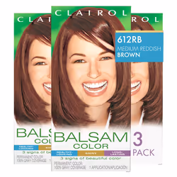 Clairol Balsam Permanent Hair Dye  612RB Medium Reddish Brown Hair Color  Pack of 3