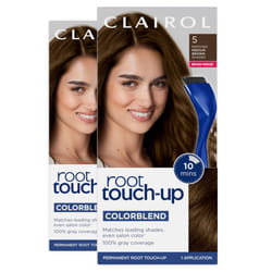 Clairol Root Touch-Up by Nice'n Easy Permanent Hair Dye  5 Medium Brown Hair Color  Pack of 2