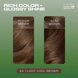 Clairol Natural Instincts Demi-Permanent Hair Dye  6A Light Cool Brown Hair Color  Pack of 3