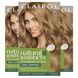 Clairol Natural Instincts Demi-Permanent Hair Dye  8G Medium Golden Blonde Hair Color  Pack of 3