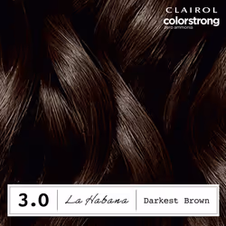 Clairol ColorStrong Permanent Zero Ammonia Hair Dye  3.0 Darkest Brown - La Habana Hair Color  Pack of 1