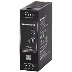 Weidmüller PRO BAS 120W 24V 5A, 120 W, 230 V, 45 - 65 Hz, 5 A, Black, Status