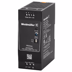 Weidmüller PRO BAS 240W 24V 10A, 240 W, 230 V, 45 - 65 Hz, 10 A, Black, Status