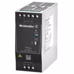 Weidmüller PRO BAS 480W 24V 20A, 480 W, 230 V, 45 - 65 Hz, 20 A, Black, Status