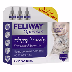 Feliway Optimum 30 Day Refill X 3 Value Pack | 48ml Feliway Optimum Refill 3 Pack For Plug In Anxiety Relief Pheromone Diffus ...