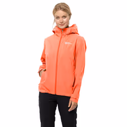 Jack Wolfskin Womens Elsberg 2.5L Recycled Waterproof Lightweight Jacket - S, Digital Orange