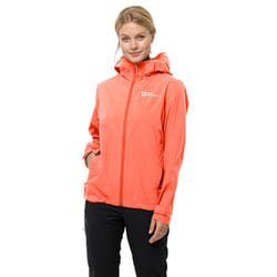 Jack Wolfskin Womens Elsberg 2.5L Recycled Waterproof Lightweight Jacket - M, Digital Orange