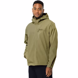 Jack Wolfskin Mens Desert Wind Hooded Windproof Walking Hiking Jacket - XL, Bay Leaf