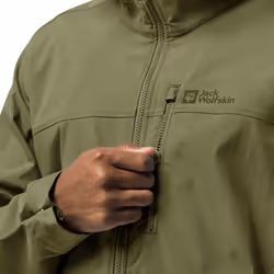 Jack Wolfskin Mens Desert Wind Hooded Windproof Walking Hiking Jacket - XL, Bay Leaf