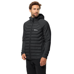 Jack Wolfskin Mens Routeburn Pro Water Resistant Hooded Hybrid Jacket - M, Black