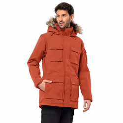 Jack Wolfskin Mens Glacier Canyon Waterproof Insulated Parka Jacket - L, Intense Rust